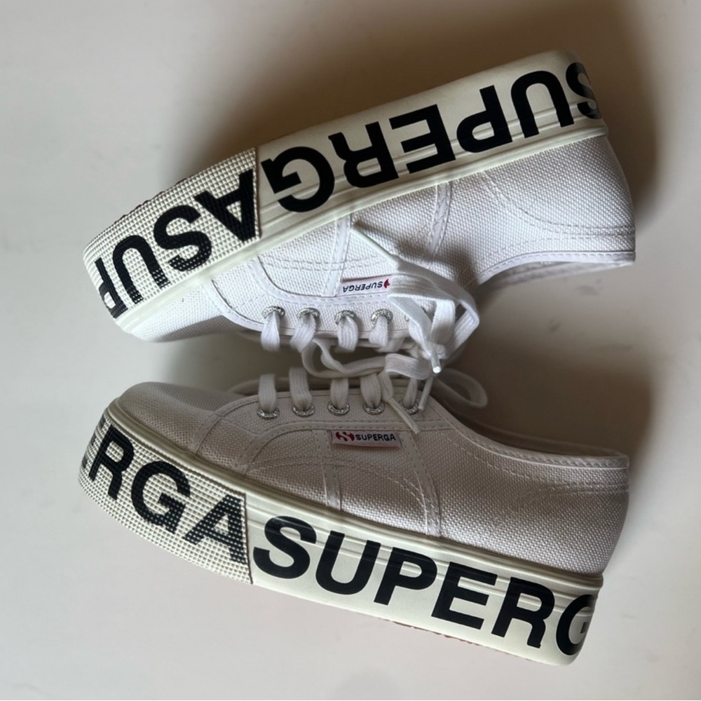 Superga Donna Platform Sneaker White/Black Sz 6